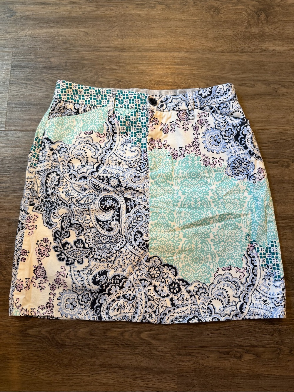 Croft & Barrow Women’s Skort Size 4 Paisley Patch Print A-Line Casual Mini Skirt